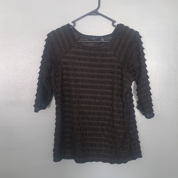 Tops - Investments brand ruffled black top